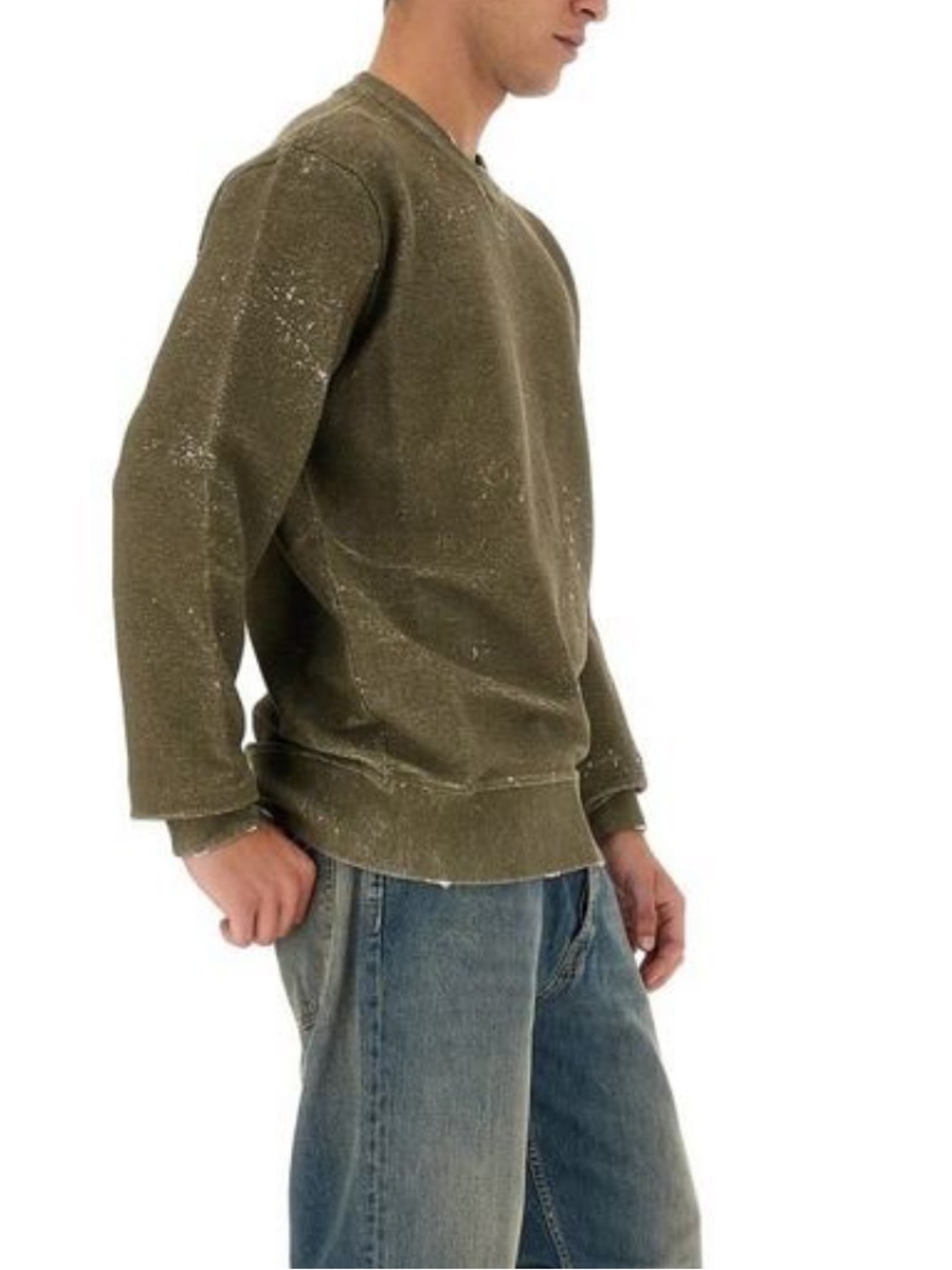 Men’s Golden Goose Green Distressed Vintage Effect Crewneck Size XL